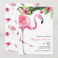 Pink Flamingo Tropical Summer Party Einladungen