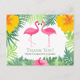 Pink Flamingo Tropical Vielen Dank für Ihre Hochze Postkarte