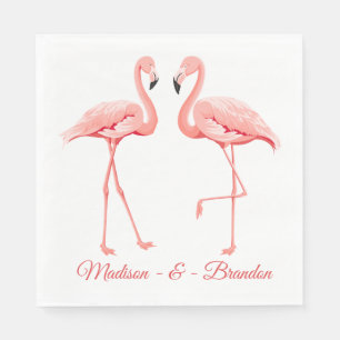 Pink Flamingo Tropical Wedding Brautparty Luau Serviette