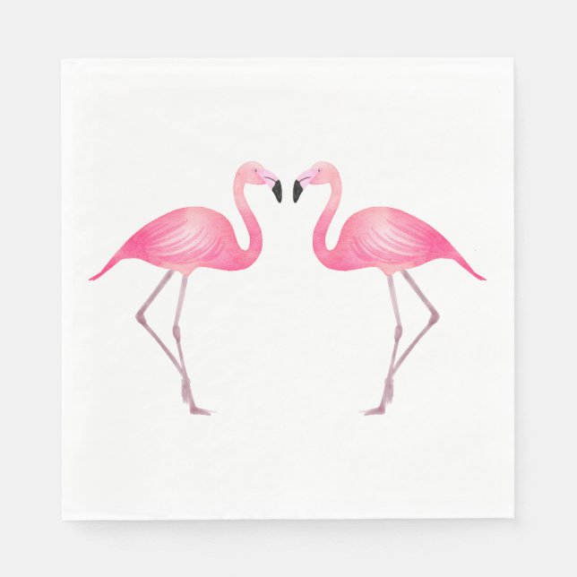 Pink Flamingo Tropical Wedding Brautparty Luau Serviette (Vorderseite)