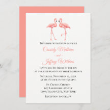Pink Flamingo Tropical Wedding Niedlich Summer Bea