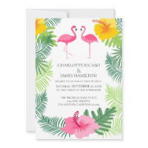 Pink Flamingo Tropical Wedding Personalisiert