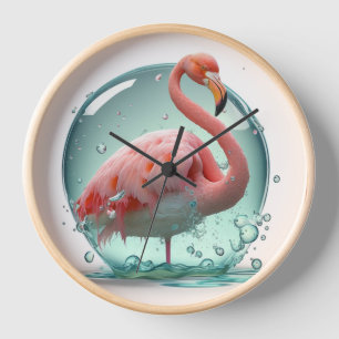 Pink Flamingo Uhr für beste natürliche Atmosphäre