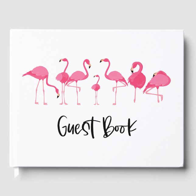 Pink Flamingo Vacation Gästebuch (Vorderseite)