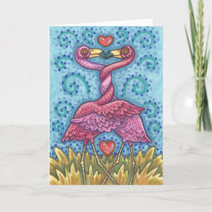 PINK FLAMINGO VALENTINE CARD *Anpassen Feiertagskarte