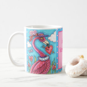 PINK FLAMINGO VALENTINE HERZEN, NIEDLICHE LIEBE VÖ KAFFEETASSE