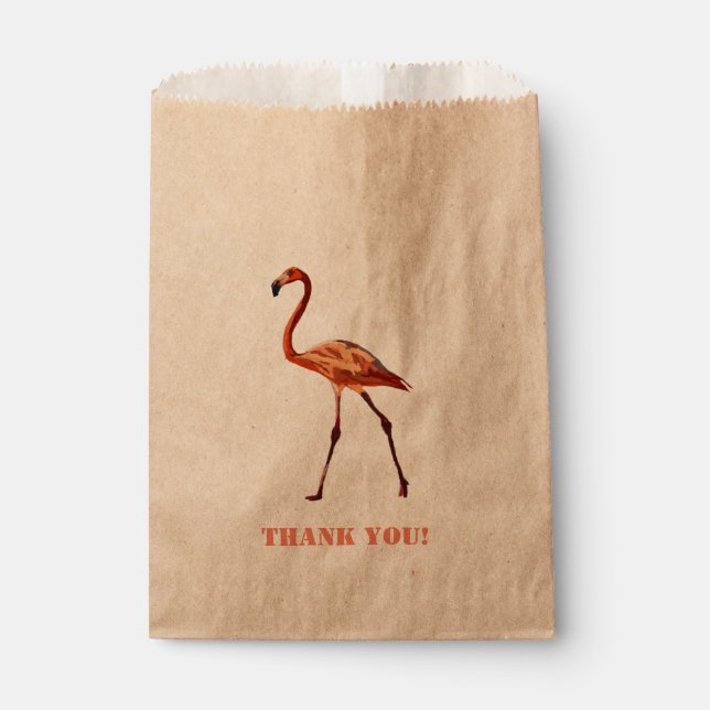 Pink Flamingo Vielen Dank Custom Kraft Gevor Bag Geschenktütchen (Vorderseite)