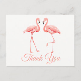 Pink Flamingo Vielen Dank Tropical Wedding Summer Postkarte