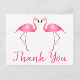 Pink Flamingo Vielen Dank Tropical Wedding Summer Postkarte