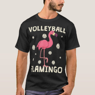 Pink Flamingo Volleyball Funny Beach Vball Girls T-Shirt