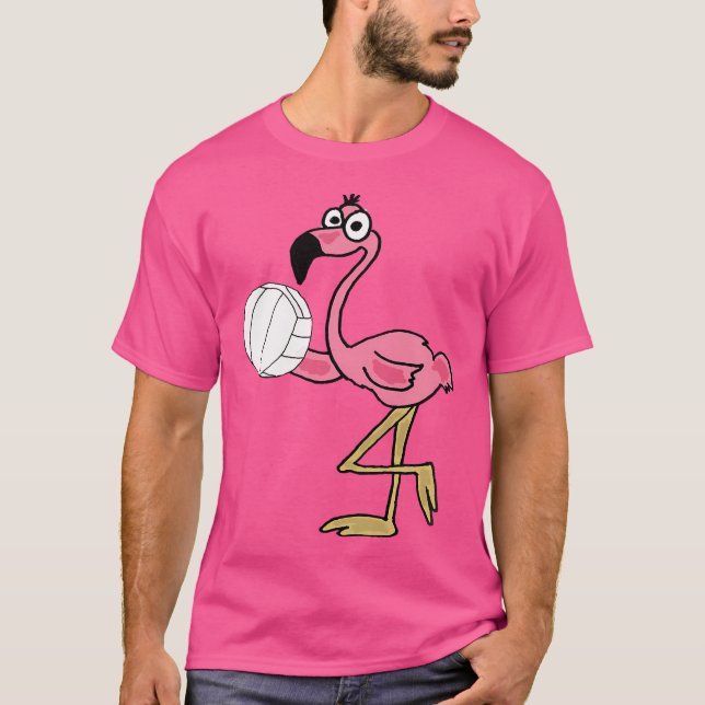 Pink Flamingo Volleyball T-Shirt (Vorderseite)