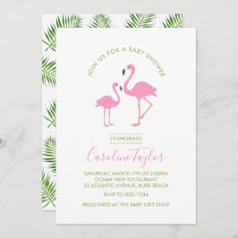 Pink Flamingo Watercolor Babydusche Einladung