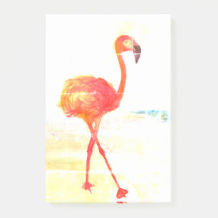 Pink Flamingo Watercolor Zeichnend Nachhinweise Post-it Klebezettel