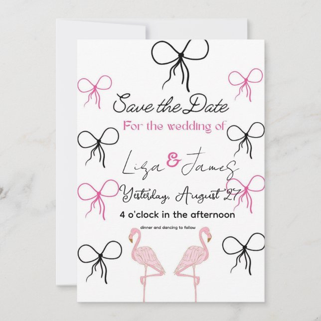 Pink Flamingo wedding Mr and Mrs  Einladung (Vorderseite)