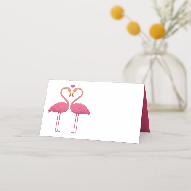 Pink Flamingo Wedding Party Tropical Escort Platzkarte (Vorderseite)
