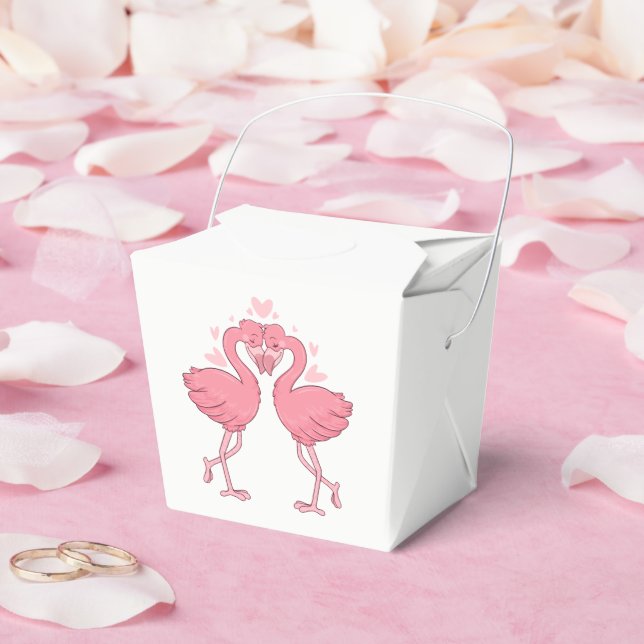 Pink Flamingo Wedding Tropical Hawaiian Luau Beach Geschenkschachtel (Hochzeit)