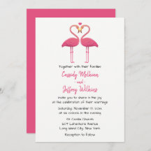 Pink Flamingo Wedding Tropical Summer Beach