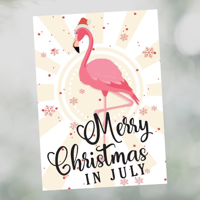 Pink Flamingo Weihnachten im Juli Grußkarte Dankeskarte (Von Creator hochgeladen)