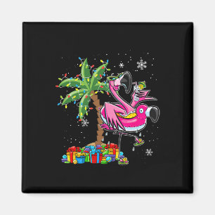 Pink Flamingo Weihnachts Palme Tree Tropical Xmas Magnet