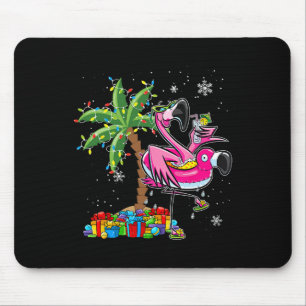 Pink Flamingo Weihnachts Palme Tree Tropical Xmas  Mousepad