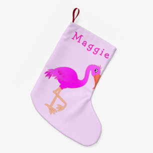 Pink Flamingo Weihnachts-Strumpf Individuelle Name Kleiner Weihnachtsstrumpf