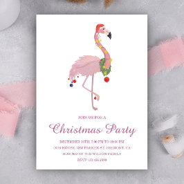 Pink Flamingo Weihnachtsfeier Party Einladung