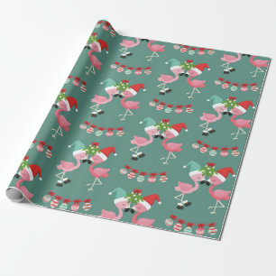 Pink Flamingo Weihnachtswrapping Paper Geschenkpapier