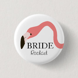 Pink Flamingo Whimsy Bride Button