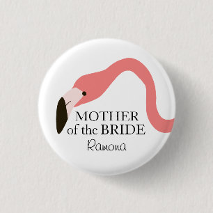 Pink Flamingo Whimsy Mutter der Bride Button