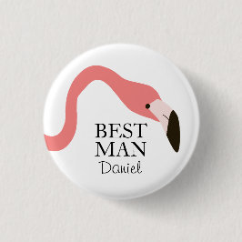 Pink Flamingo Whimsy Trauzeuge Button