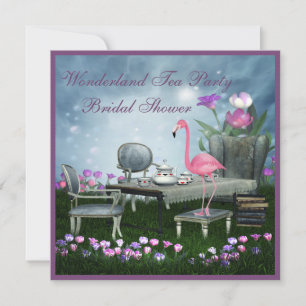 Pink Flamingo Wunderland-Teeparty-Brautabschiedspa Einladung