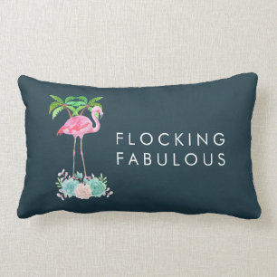 Pink FlamingoFlocking Fabulous Lendenkissen
