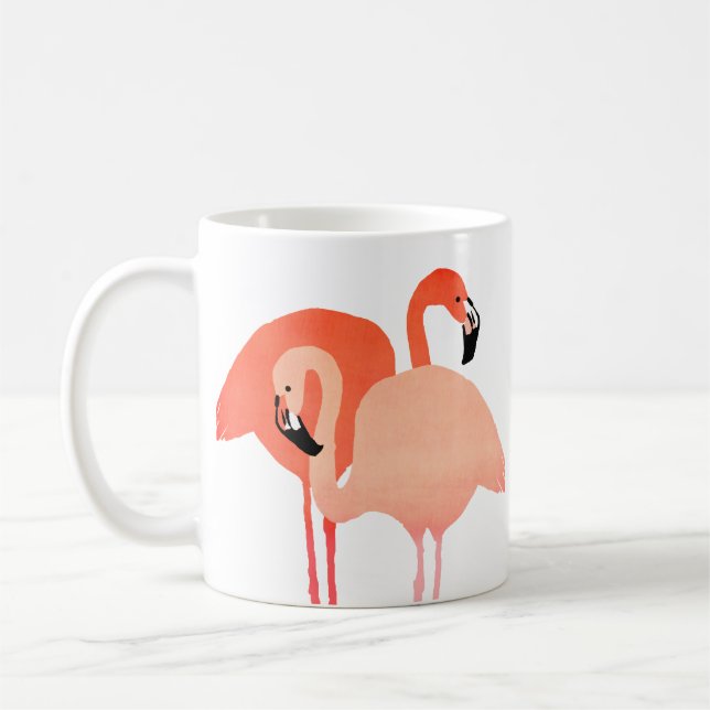 Pink Flamingos Beach Hochzeit Kaffeetasse (Links)