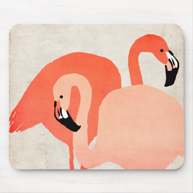 Pink Flamingos Beach Hochzeit Mousepad (Vorne)
