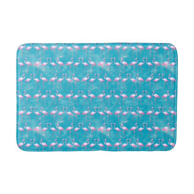 Pink Flamingos Beach Summer Badematte (Vorderseite)