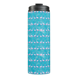 Pink Flamingos Beach Summer Thermosbecher