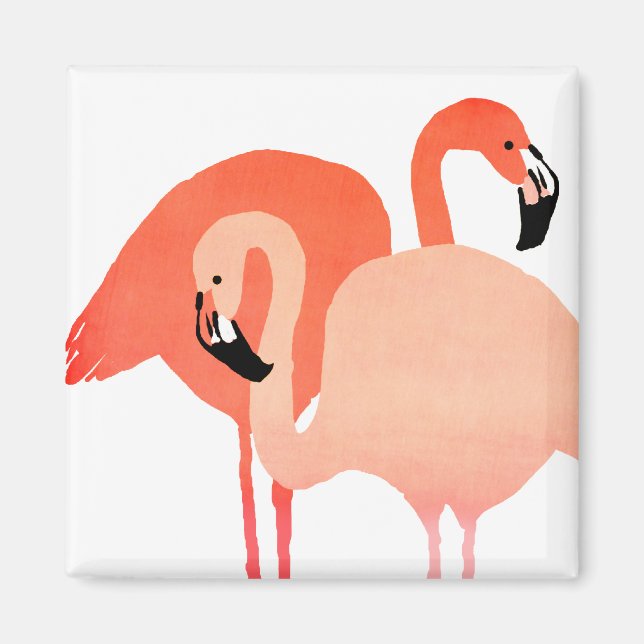 Pink Flamingos Beach Wedding Magnet (Vorne)