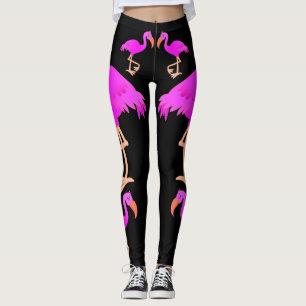 Pink Flamingos Black Leggings - Farbe wählen