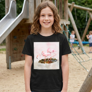 Pink Flamingos Companiship Watercolor T-Shirt