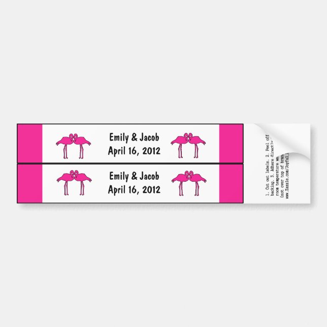 Pink Flamingos Custom Water Flasche Labels Autoaufkleber (Vorne)