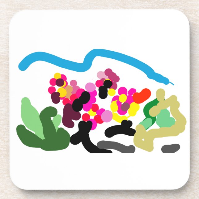 Pink flamingos  dance joy getränkeuntersetzer (Vorderseite)