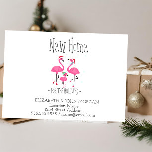 Pink Flamingos Family Weihnachtsmannmütze Neue Adr Ankündigungspostkarte