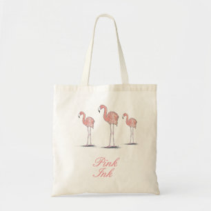 Pink Flamingos Fun Niedlich Zeichnend Tragetasche