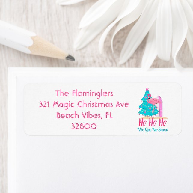 Pink Flamingos Funny Tropical Beach Weihnachten (Insitu)