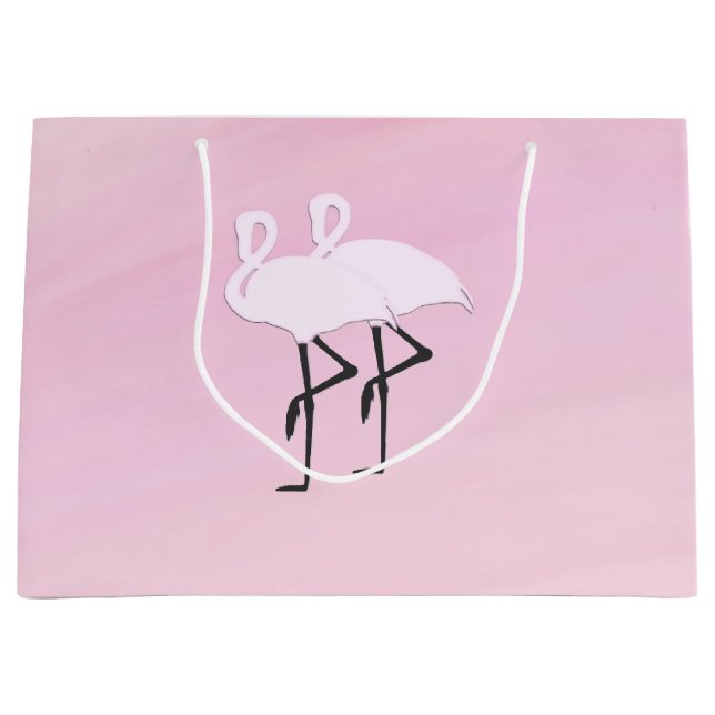 Pink Flamingos Große Geschenktüte (Vorderseite)