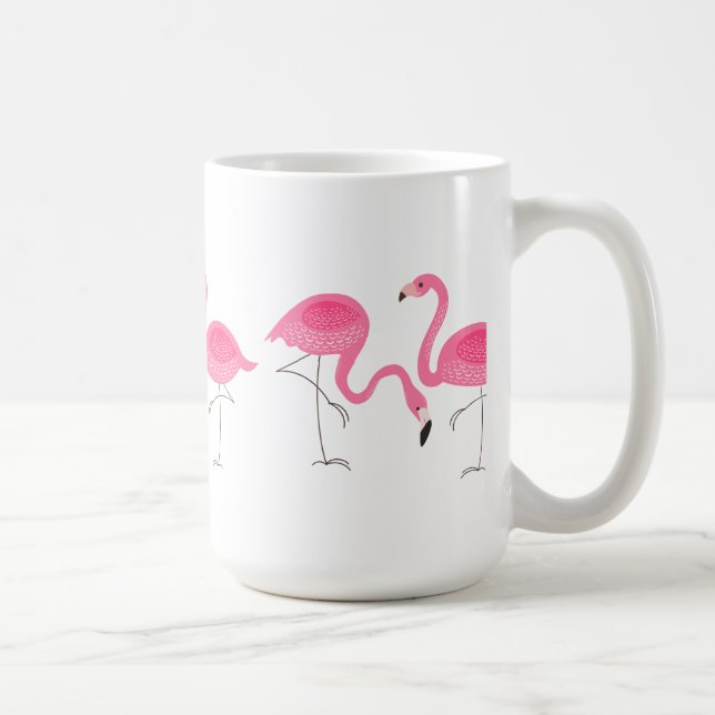 Pink Flamingos Illustration Kaffeetasse (Rechts)