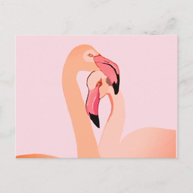 Pink Flamingos Liebe Postkarte (Vorderseite)