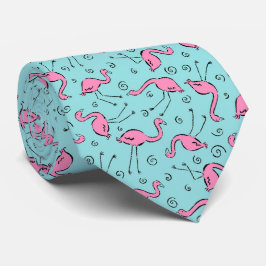 Pink Flamingos Muster Krawatte