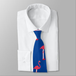 Pink Flamingos Neck Tie in Blue - HAMbWG Krawatte