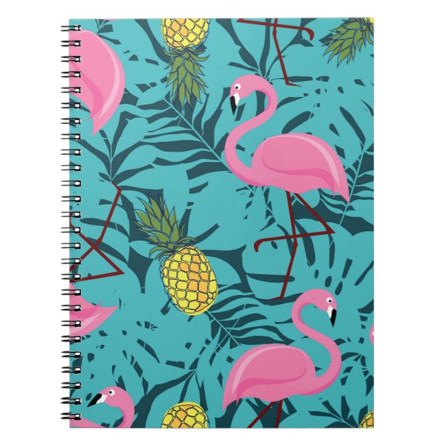 Pink Flamingos Palm: Exotic Hawaii Notizblock (Vorderseite)